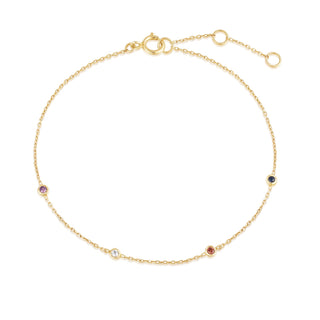 14k Solid Gold White Topaz & Sapphire Gemstone Bracelet - Georgina Nicol