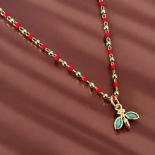 Load image into Gallery viewer, Guided by Light Necklace – Turquoise Dragonfly on Red Bead Chain
