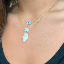Load image into Gallery viewer, Mother of Pearl Hamsa Hand Necklace
