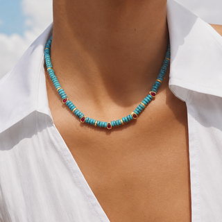 Élan Turquoise & Ruby Necklace