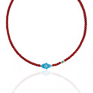 Hamsa Protection Beaded Necklace