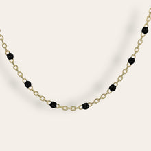 Load image into Gallery viewer, Beaded Enamel Black Plain Necklace
