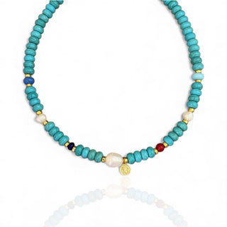 Turquoise Protection Saint Benedict Necklace