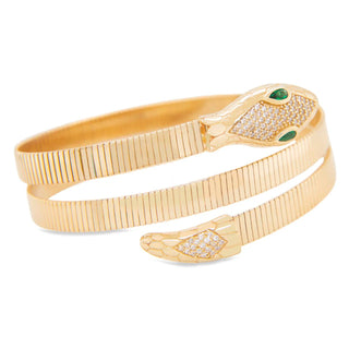14K Yellow Gold Snake Wrap Bracelet - Georgina Nicol