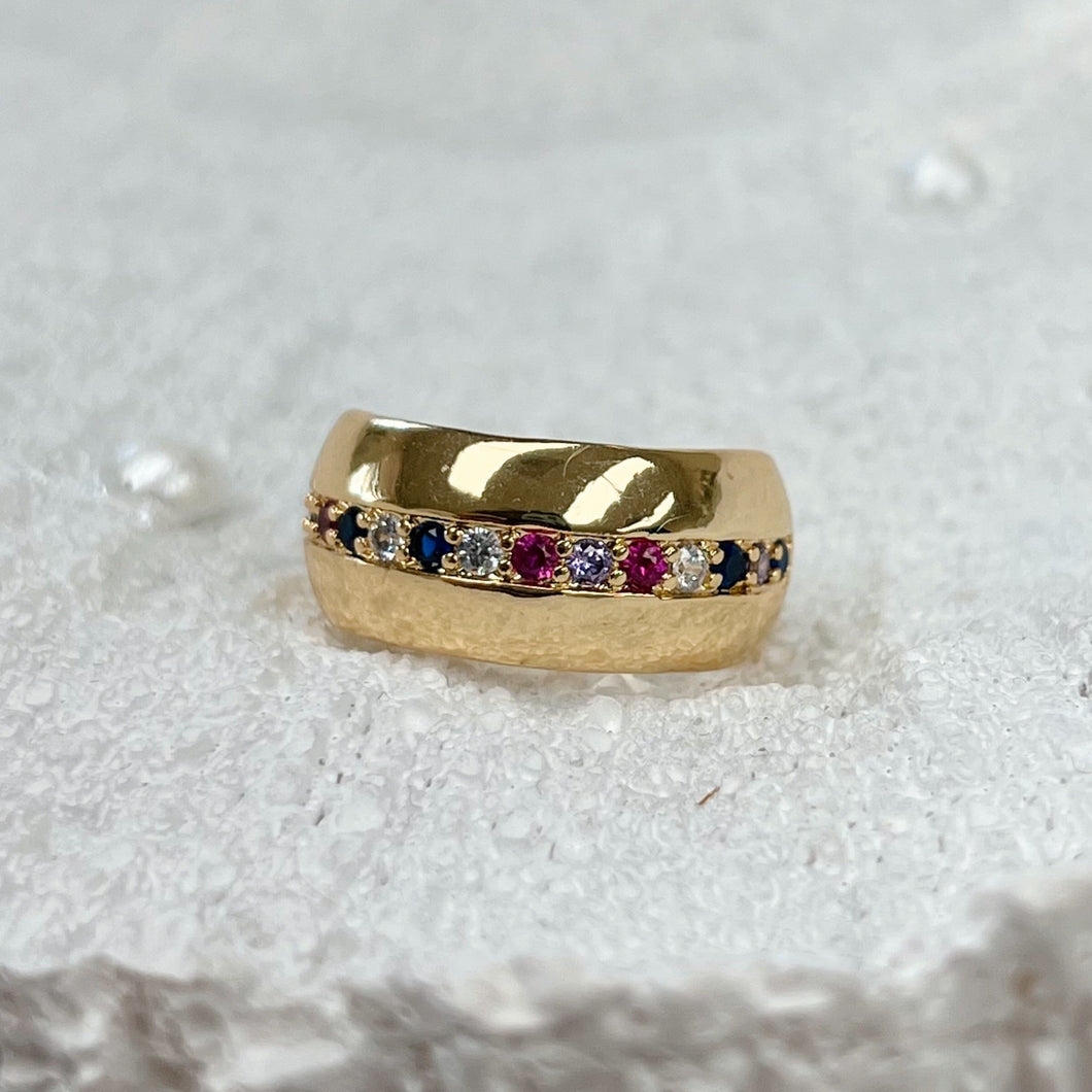 Colorful Cz Band Ring
