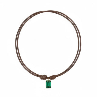 18k Solid Gold Emerald Necklace (Lab - Grown) - Georgina Nicol