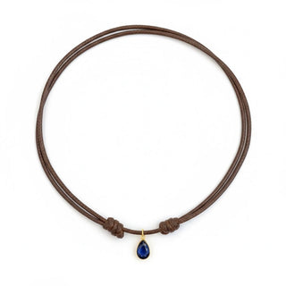 18k Solid Gold Natural Blue Sapphire Necklace - Georgina Nicol