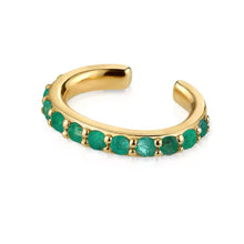 Load image into Gallery viewer, Emerald Cz Ear Cuff Gold
