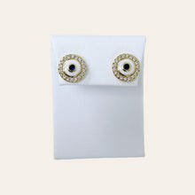 Load image into Gallery viewer, White Evil Eye Stud Earrings
