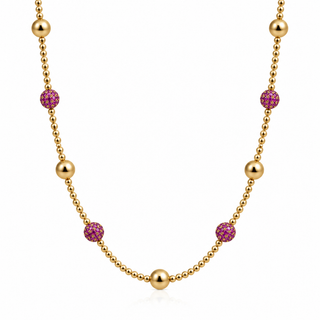 Amalia CZ Beaded Necklace Ruby