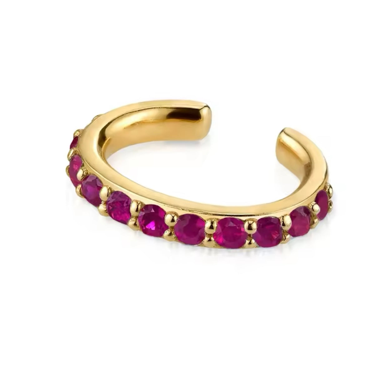 Ruby Cz Ear Cuff Gold