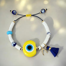 Load image into Gallery viewer, I Attract Protection &amp; Good Fortune – Evil Eye &amp; Wishbone Bracelet -  Limited Edition
