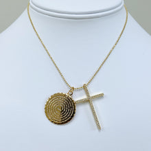 Load image into Gallery viewer, Our Father Prayer Cross Necklace
