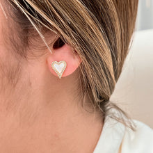 Load image into Gallery viewer, Mother of Pearl Heart Earrings
