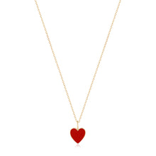 Load image into Gallery viewer, A Symbol of Love - 14k Solid Gold Red Enamel Heart Necklace
