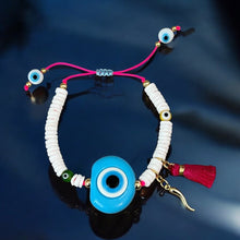 Load image into Gallery viewer, Guardian Eye &amp; Fortune Amulet Bracelet – Summer Chic, Energy &amp; Protection
