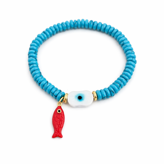 Protection & Abundance Evil Eye Fish Bracelet