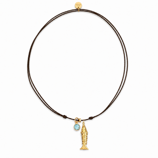 Larimar Fish Cord Necklace