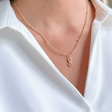 Load image into Gallery viewer, Cz Infinity Necklace with sparkling cubic zirconia, gold-plated chain, handcrafted, limited edition
