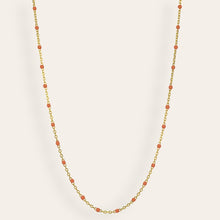 Load image into Gallery viewer, Beaded Enamel Coral Plain Necklace
