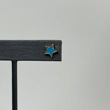 Load image into Gallery viewer, Blue Enamel Star Stud Earrings
