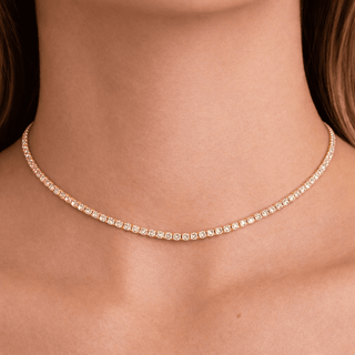 3mm CZ Gold Tennis Necklace - Georgina Nicol