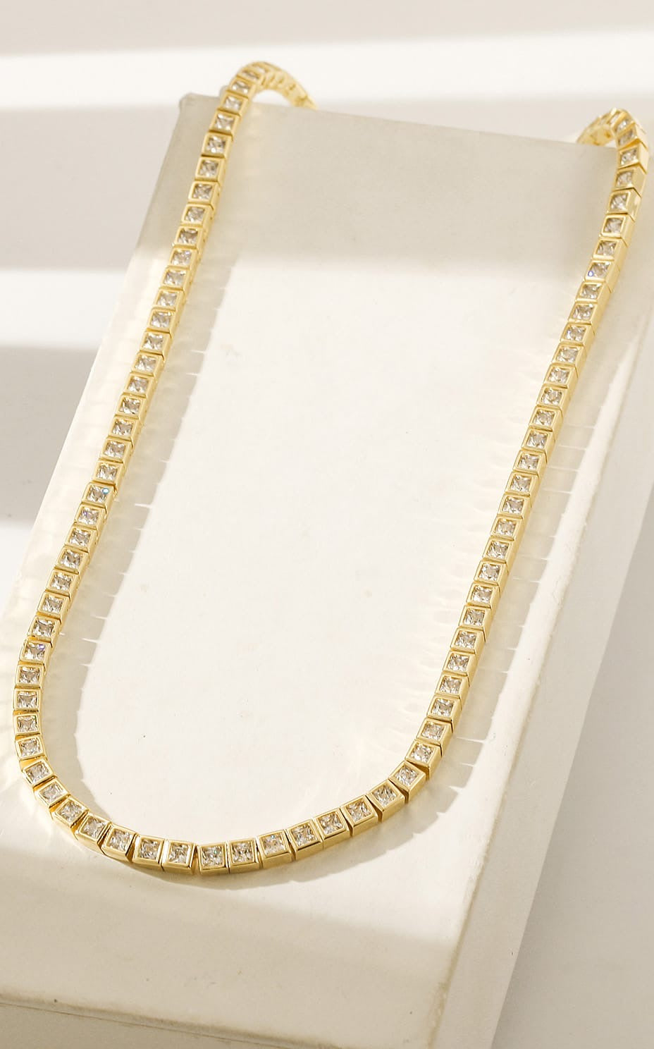 Diamond Tennis Necklace Gold