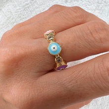 Load image into Gallery viewer, Colorful Evil Eye Ring
