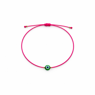 I Attract Positive Energy, Protection & Emotional Balance Green Evil Eye Bracelet