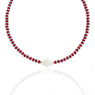 Mother of Pearl Hamsa Protection Necklace