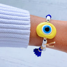 Load image into Gallery viewer, I Attract Protection &amp; Good Fortune – Evil Eye &amp; Wishbone Bracelet -  Limited Edition
