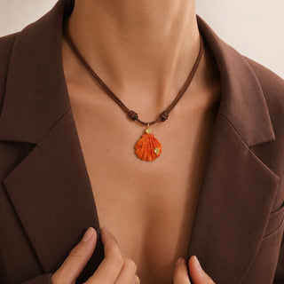 Coralia Shell Cord Necklace