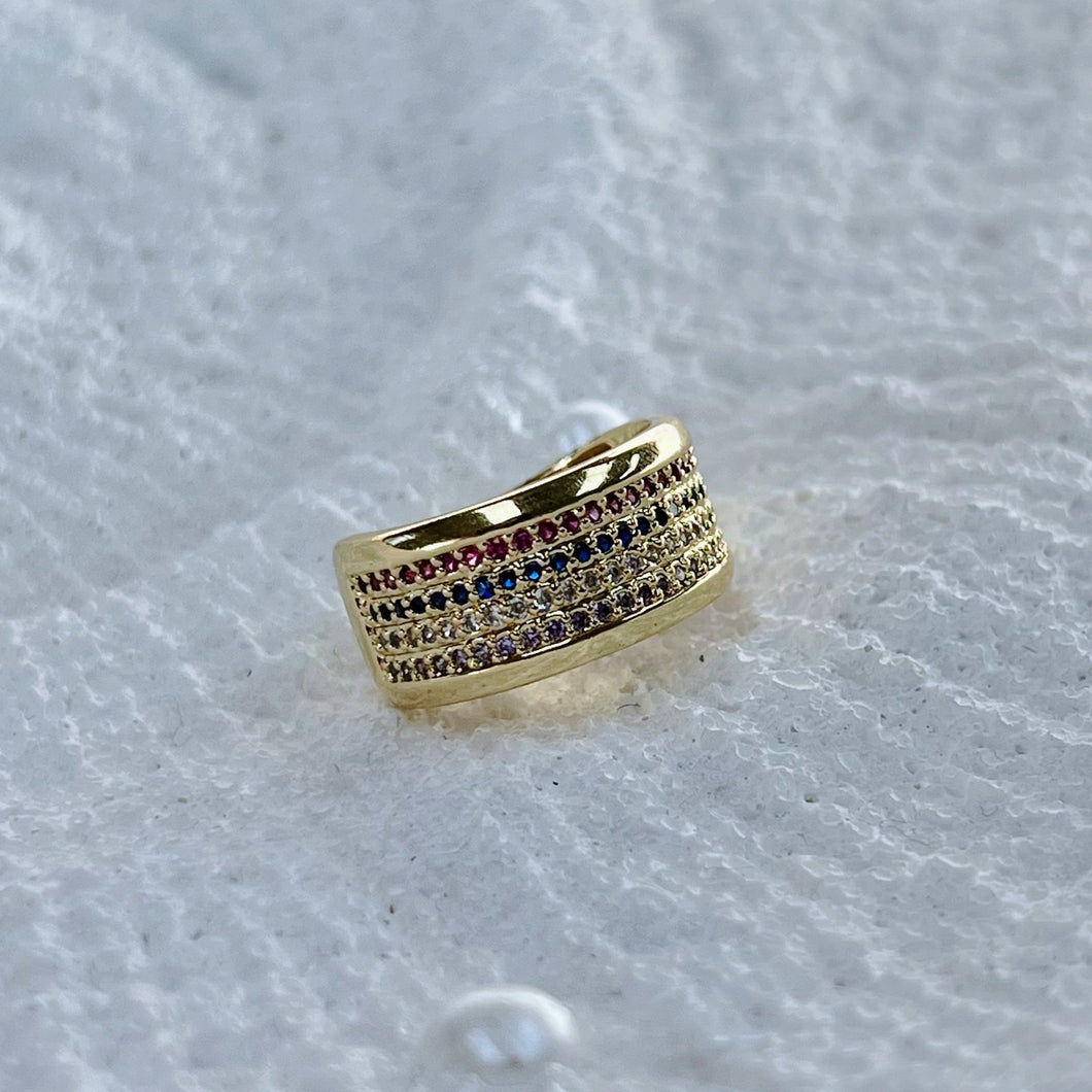 Colorful Cz Band Ring