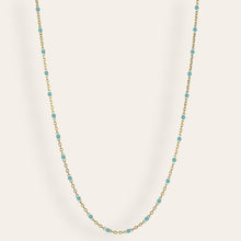 Load image into Gallery viewer, Beaded Enamel Turquoise Plain Necklace
