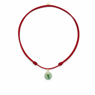 Balance and Protection Green Jade Donut Necklace