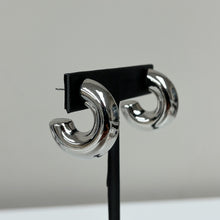 Load image into Gallery viewer, Large Chunky Hoop Earrings Silver
