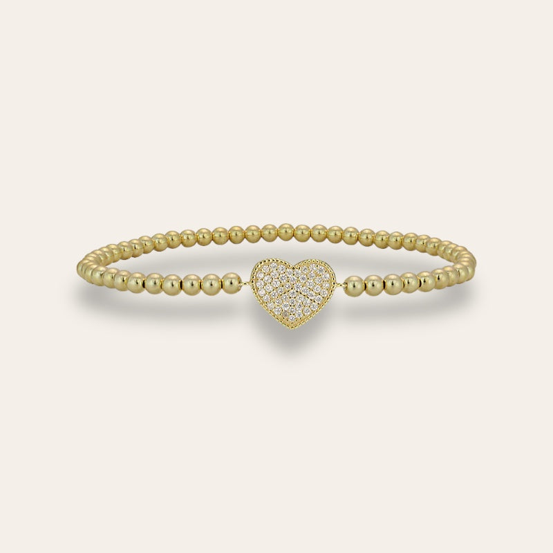 Cz Heart Gold Filled Bracelet