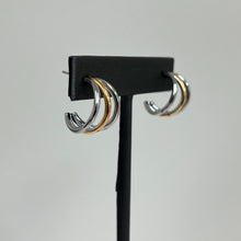 Load image into Gallery viewer, Two Tone earTriple Hoop Earrings
