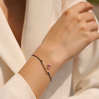 Rosalia Pink Topaz Cord Bracelet