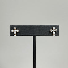 Load image into Gallery viewer, Pearl Cross Stud Earrings
