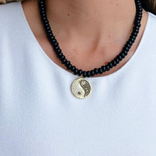 Load image into Gallery viewer, Balance, Harmony &amp; Protection - Yin Yang Black Bead Necklace
