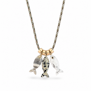 Trio Fish Cord Necklace