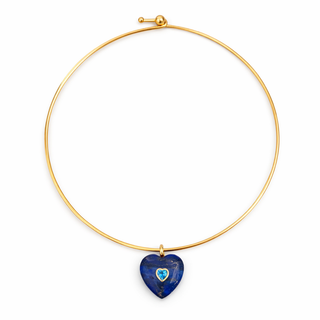 Lapis Lazuli Heart Choker