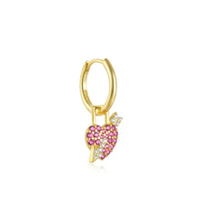 Load image into Gallery viewer, Heart Arrow Hoop Earrings
