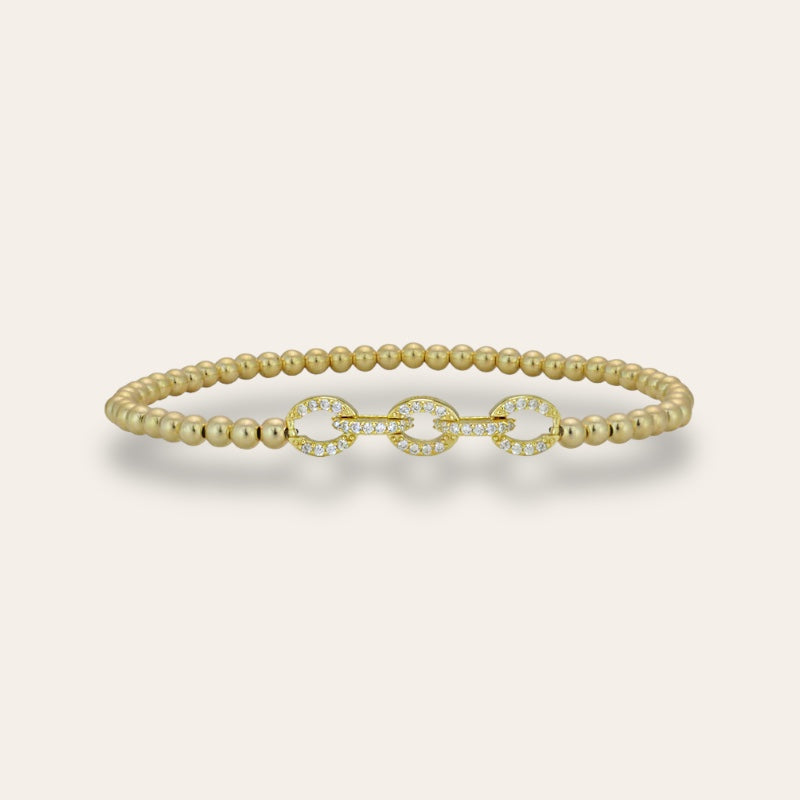 Gold Beaded Link Bracelet