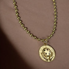 Load image into Gallery viewer, Hold the Universe Within – Gold Celestial Hands Necklace
