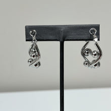 Load image into Gallery viewer, Geometric Ball Hoop Earrings Silver
