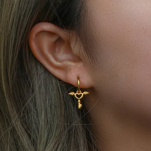 Load image into Gallery viewer, Heart &amp; Key Hoop Earrings
