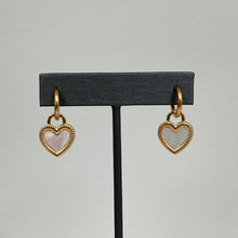 Load image into Gallery viewer, Mother of Pearl Heart Earrings
