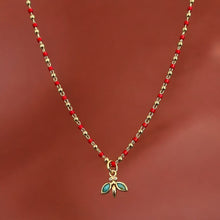 Load image into Gallery viewer, Guided by Light Necklace – Turquoise Dragonfly on Red Bead Chain
